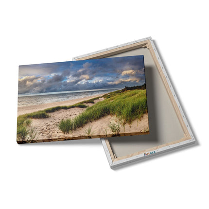 Canvas schilderij details Strand en Duinen met Bewolking