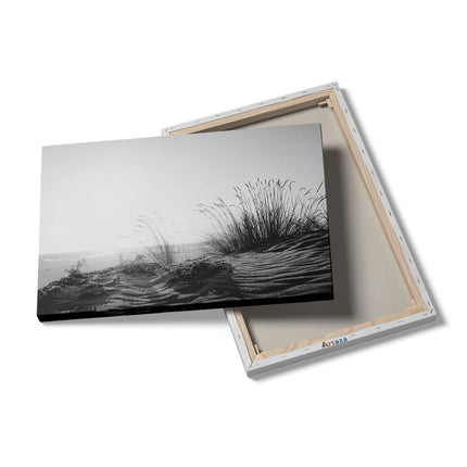 Canvas schilderij details Duinen met Zon - Zwart Wit