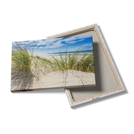 Canvas schilderij details Strand en Zee vanuit de Duinen