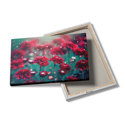 Canvas schilderij details Rode Bloemen