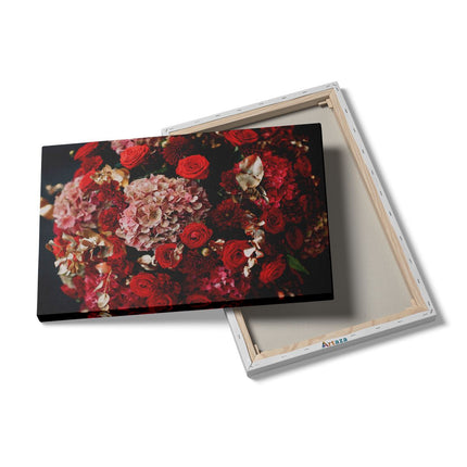 Canvas schilderij details Boeket Rode Bloemen
