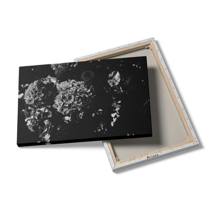 Canvas schilderij details Boeket Rode Bloemen - Zwart Wit