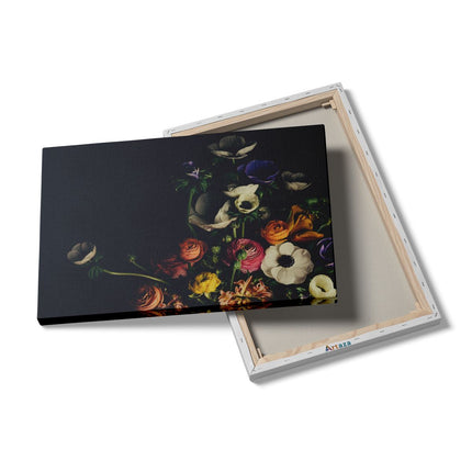 Canvas schilderij details Boeket met Verschillende Mooie Bloemen