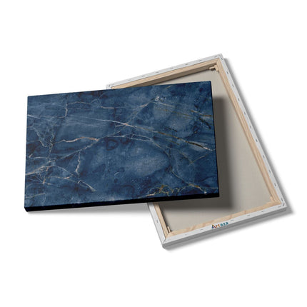 Canvas schilderij details Abstracte Kunst - Blauw