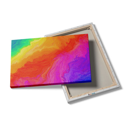 Canvas schilderij details Abstracte Kunst - Regenboog Kleuren
