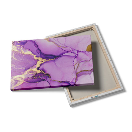 Canvas schilderij details Abstracte Kunst - Roze Acryl 
