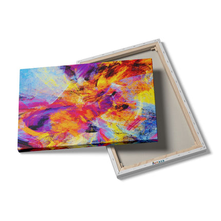 Canvas schilderij details Abstracte Kunst - Verschillende Kleuren Spatten