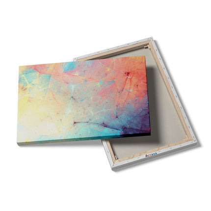 Canvas schilderij details Abstracte Kunst - Rood Blauw Geel