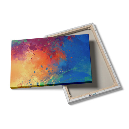 Canvas schilderij details Abstracte Kunst - Waterkleuren Structuur