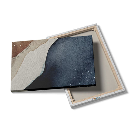 Canvas schilderij details Abstracte Kunst - Bruin Beige Blauw
