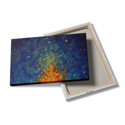 Canvas schilderij details Abstracte Kunst - Vuur in de Nacht