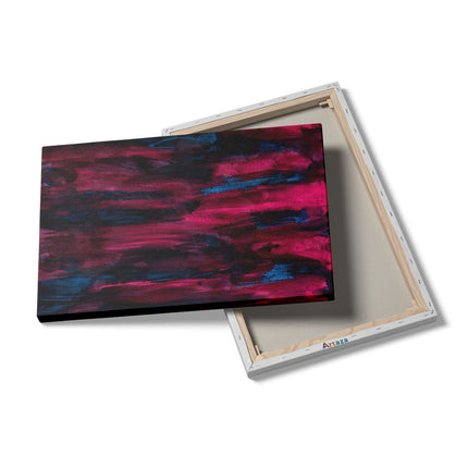 Canvas schilderij details Abstracte Kunst - Donker Rood en Zwart