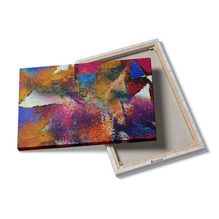 Canvas schilderij details Abstracte Kunst - Verschillende Kleuren in Acryl