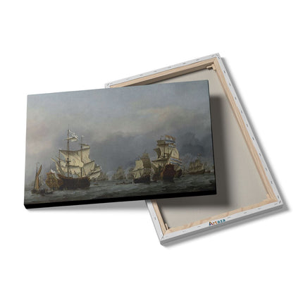 Canvas schilderij details De Overgave van de Royal Prince - Willem van de Velde