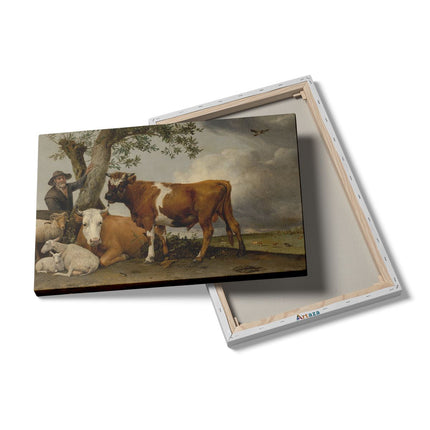 Canvas schilderij details De Stier - Paulus Potter