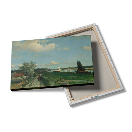 Canvas schilderij details De Trekvliet bij Rijswijk - Jan Hendrik Weissenbruch