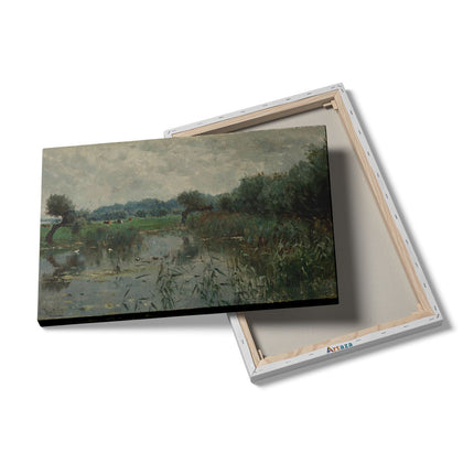 Canvas schilderij details In de Uiterwaarden van de IJssel - Willem Roelofs