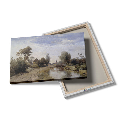 Canvas schilderij details Landschap bij Kortenhoef - Paul Joseph Constantin Gabriël