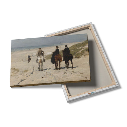 Canvas schilderij details Morgenrit Langs het Strand - Anton Mauve
