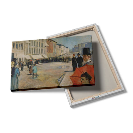 Canvas schilderij details Muziek op de Karl Johan Straat - Edvard Munch