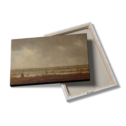 Canvas schilderij details Polderlandschap - Jan van Goyen