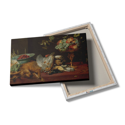 Canvas schilderij details Stilleven met Dood Wild , Vruchten en Groenten - Frans Snijders