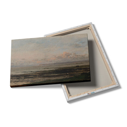 Canvas schilderij details Strand bij Eb - Charles-Francois Daubigny