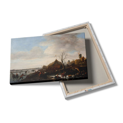 Canvas schilderij details Winterlandschap - Jan Steen