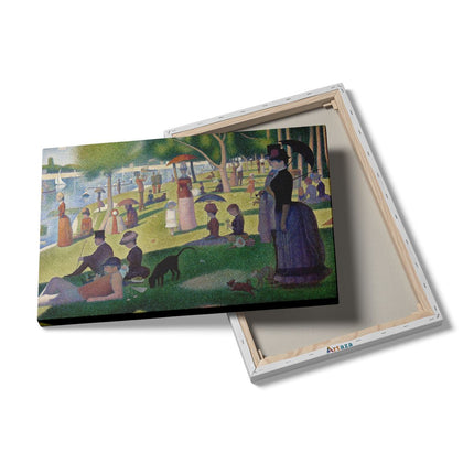 Canvas schilderij details Zondagmiddag op het La-Grande-Jatte-Eiland - Georges Seurat