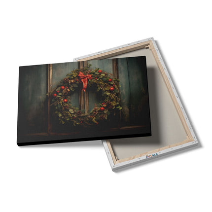 Canvas schilderij details Kerst Krans - Kerstmis