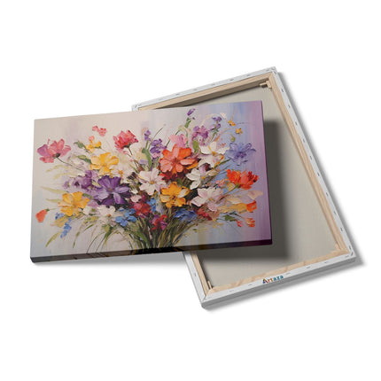 Canvas schilderij details Boeket Bloemen in Kleur