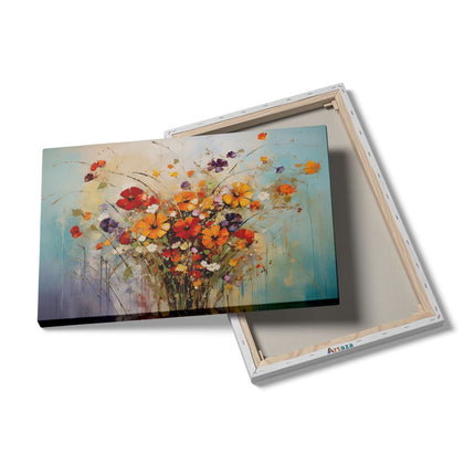 Canvas schilderij details Boeket Bloemen in Kleur