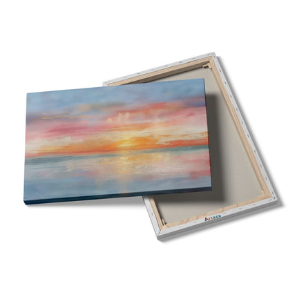 Canvas schilderij details Aquarelkunstwerk van een Zonsondergang