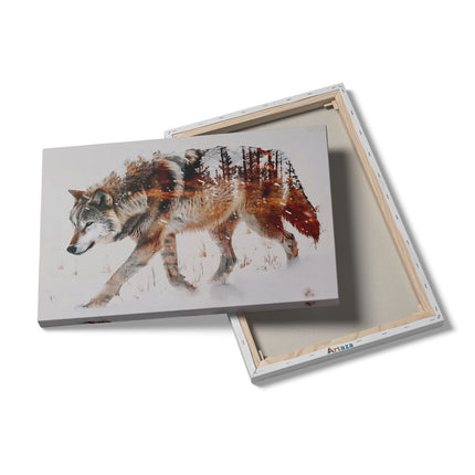 Canvas schilderij details Wolf die in de Sneeuw loopt
