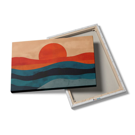 Canvas schilderij details De Zon komt op boven de Oceaan