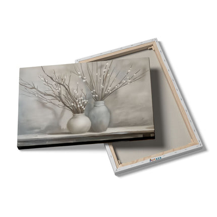 Canvas schilderij details Twee Vazen ​​Met Takken Erin