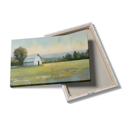 Canvas schilderij details Kunstwerk van een Schuur in een Veld