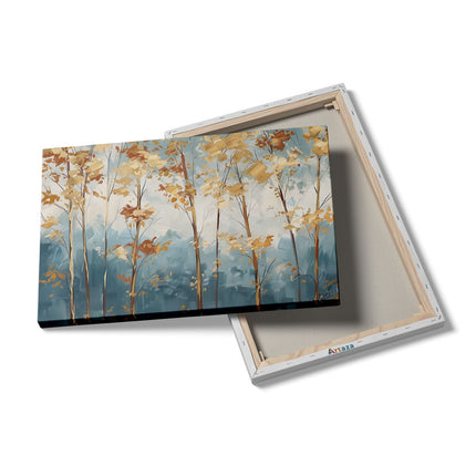 Canvas schilderij details Kunstwerk van Herfstbomen