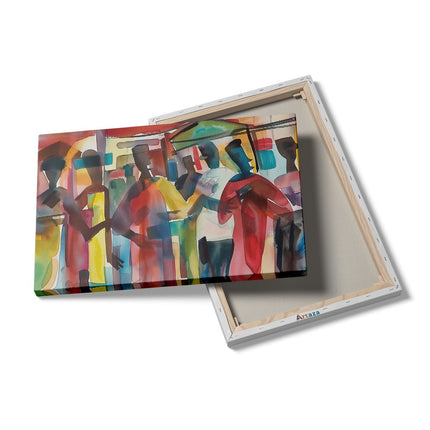 Canvas schilderij details Kunstwerk van een Groep Mensen