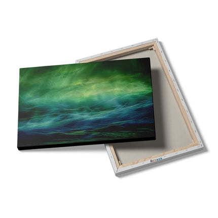 Canvas schilderij details Groene en Blauwe Oceaan met Golven