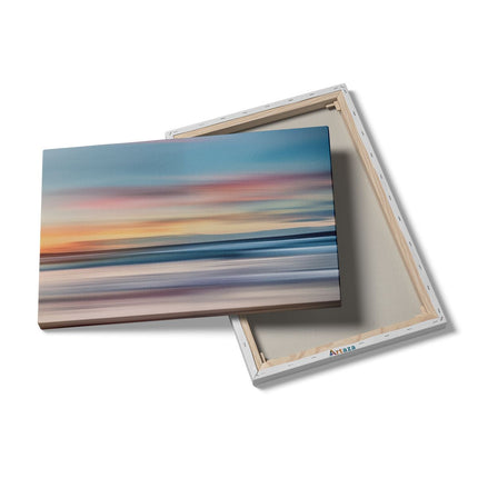 Canvas schilderij details Wazig Beeld van de Oceaan bij Zonsondergang