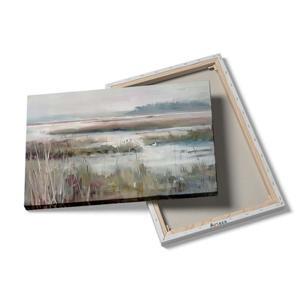 Canvas schilderij details Kunstwerk van Riet en Water