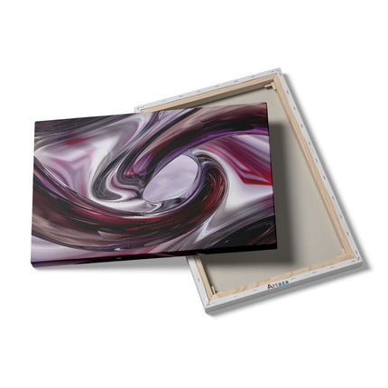 Canvas schilderij details Het Beeld is een Werveling van Paars en Zwart
