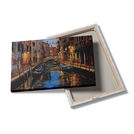 Canvas schilderij details Kunstwerk van een Kanaal in Venetië