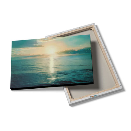 Canvas schilderij details De Zon gaat onder boven de Oceaan