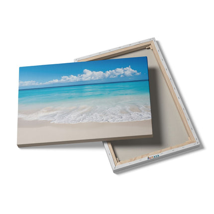Canvas schilderij details Wit Zandstrand met Blauw Water