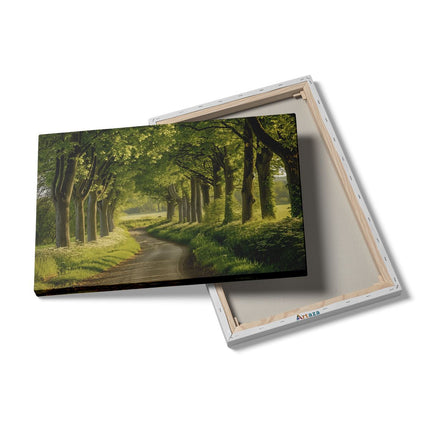Canvas schilderij details Weg Omzoomd met Bomen