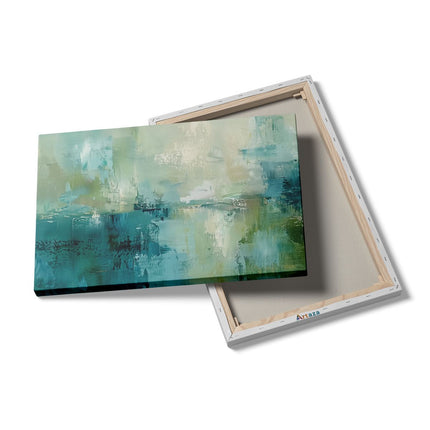Canvas schilderij details Abstract Kunstwerk van Blauw en Groen
