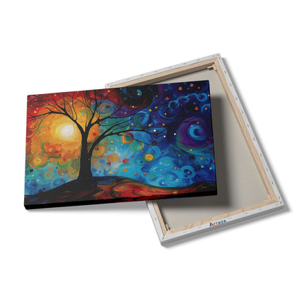 Canvas schilderij details Kleurrijk Kunstwerk van een Boom
