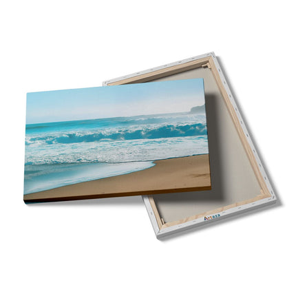 Canvas schilderij details Zandstrand met Golven